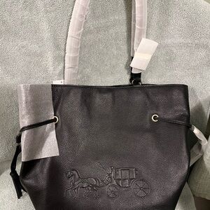 Black Leather Tote Bag